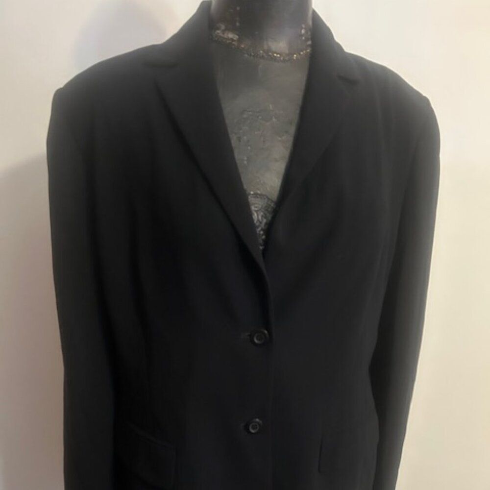 Boston Proper Black 2 Button Blazer, Size 16